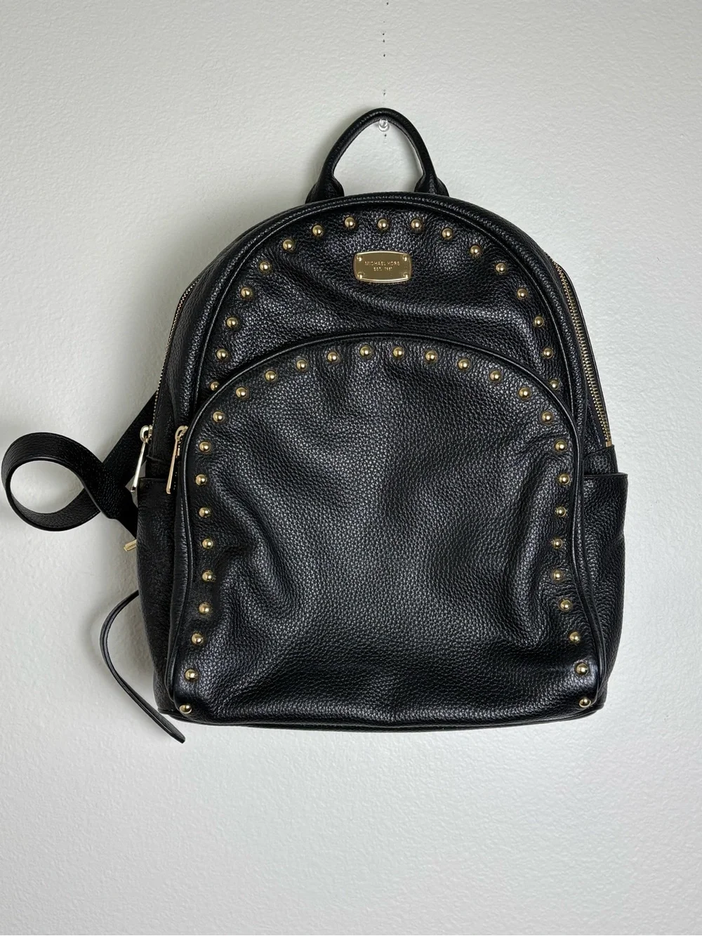 Michael Kors Black Backpack with Gold Hardware